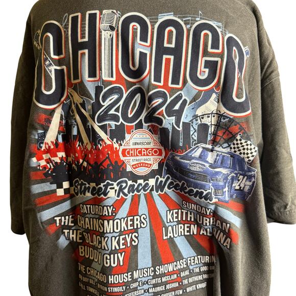 NASCAR 2024 Chicago Street Race Weekend Concert Graphic Tee, Size 2XL, NWT - Picture 2 of 7